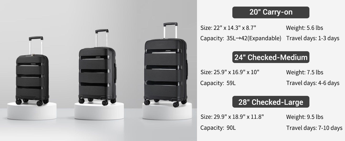 Raviat® Expandable Hardshell Spinner Luggage – 4-Wheel Durable Travel Suitcase with TSA Lock