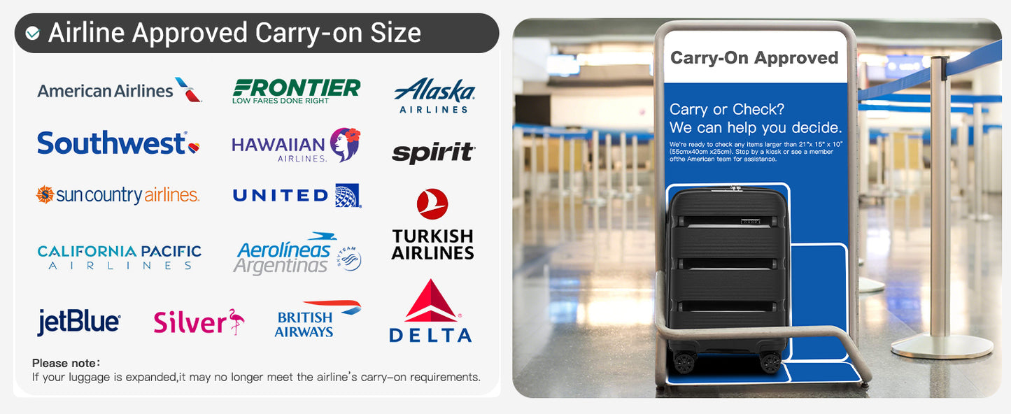 Raviat® Expandable Hardshell Spinner Luggage – 4-Wheel Durable Travel Suitcase with TSA Lock
