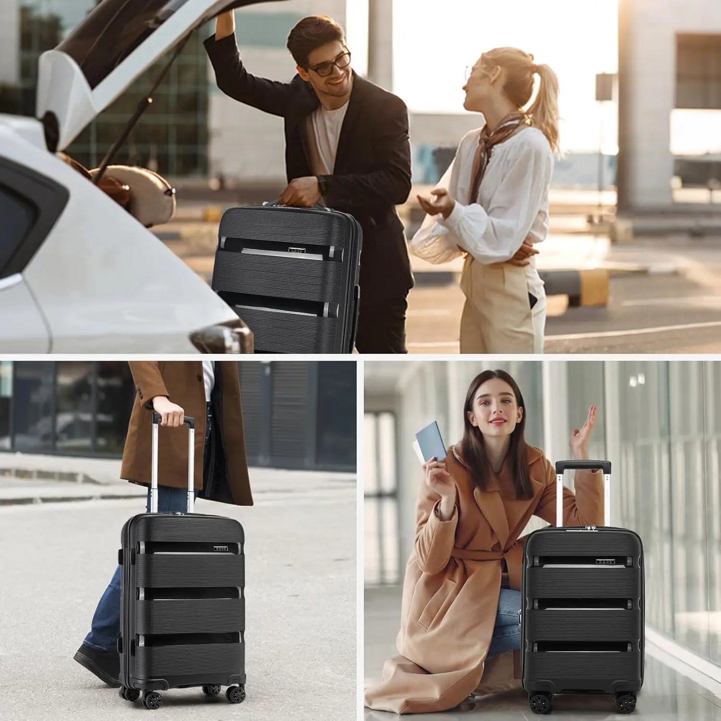 Raviat® Expandable Hardshell Spinner Luggage – 4-Wheel Durable Travel Suitcase with TSA Lock
