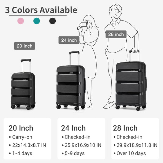 Raviat® Expandable Hardshell Spinner Luggage – 4-Wheel Durable Travel Suitcase with TSA Lock