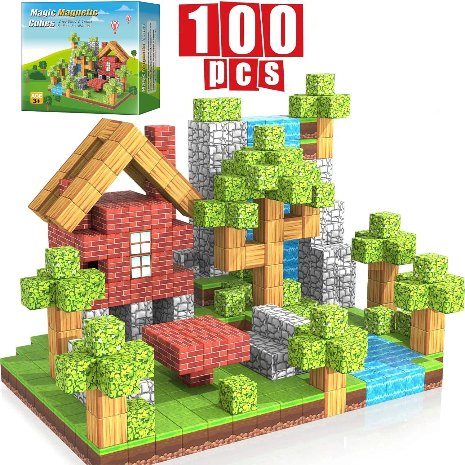 100pcs Magnetic Blocks Toy